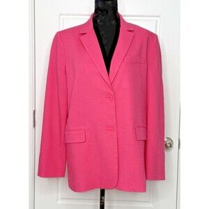 ZARA Women’s Blazer L Pink Fuchsia Straight Fit Jacket SS21 Blogger Favorite